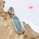 Pendentif Aigue Marine et argent 2