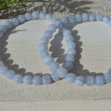Bracelet Calcédoine perle ronde 08mm
