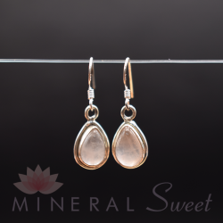 Boucle d'oreille Quartz Rose argent 1