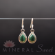 Boucles d'oreilles Malachite serti argent BOM
