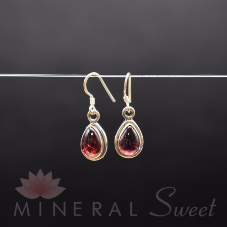 Boucle d'oreille Grenat argent 4