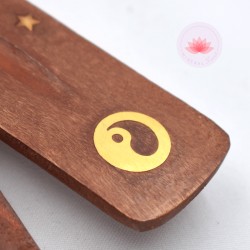 Porte encens en bois Yin-Yang