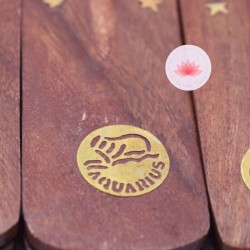 Porte encens en bois Zodiaque - Verseau