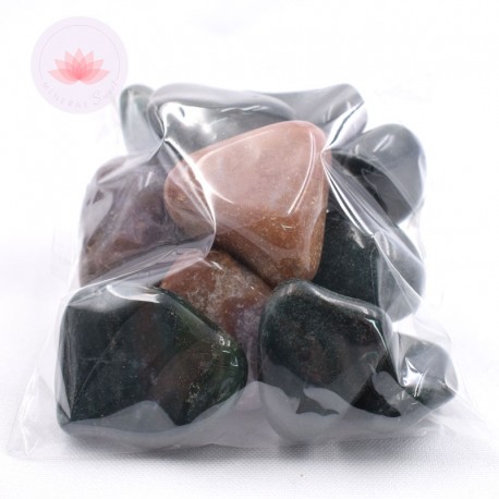 Jaspe sanguíneo 1 bolsa piedras rodadas grandes