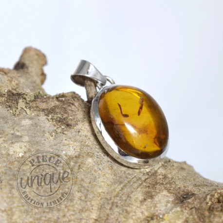 Pendentif Ambre et argent 6