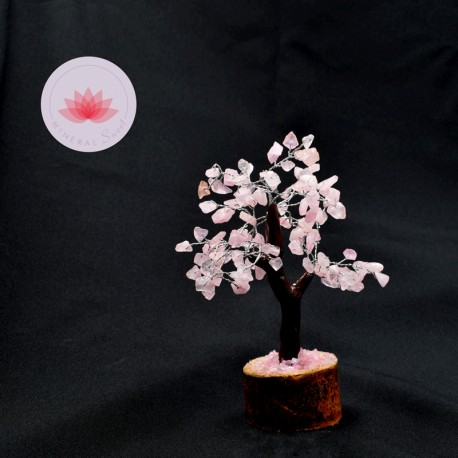 Arbre de vie en Quartz Rose 100 pierres