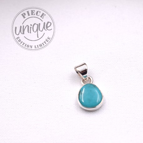 Pendentif en Turquoise d'Arizone serti argent