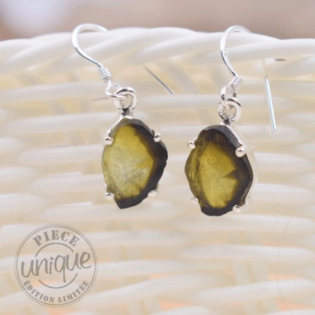 Pendientes de Turmalina multicolor y plata