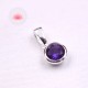 Pendentif Améthyste facettée serti argent