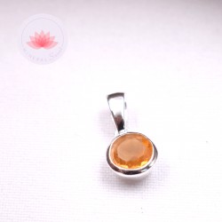 Colgante Citrino facetado redondo