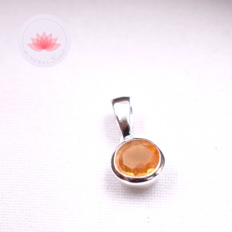 Colgante Citrino facetado redondo