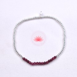 Pulsera perlas pequeñas granate y plata