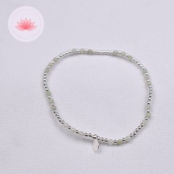 Pulsera de pequeñas perlas de Jade y plata