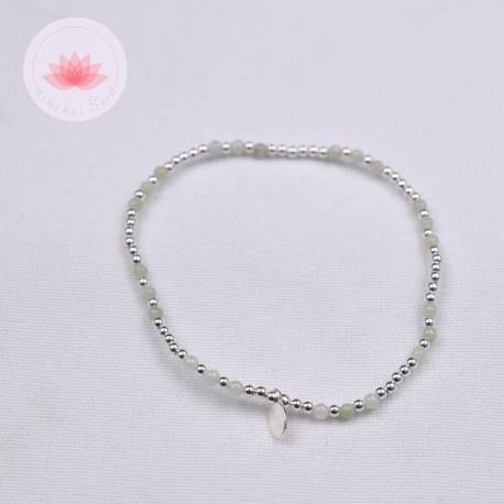 Pulsera de pequeñas perlas de Jade y plata