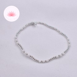 Pulsera perlas pequeñas Howlita y plata