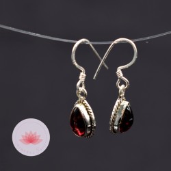 Boucle d'oreille Grenat argent