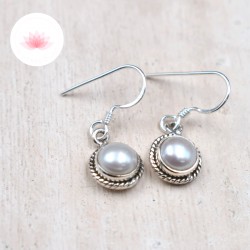 Boucle d'oreille Nacre argent