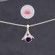Pendentif Améthyste facettée et argent mini