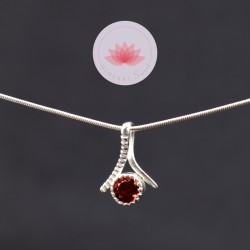 Ensemble pendentif  Grenat élegant mini avec chaîne argent 40cm