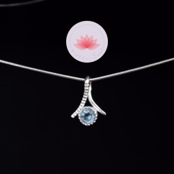 Colgante Topacio azul plata mini