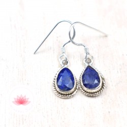 Pendientes  Lapislázuli facetado y plata