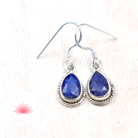 Pendientes  Lapislázuli facetado y plata