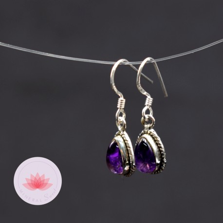 Pendientes amatista y plata 2