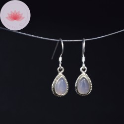 Boucle d'oreille Quartz Rose argent 3