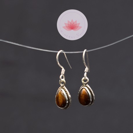 Pendientes  Ojo de Tigre y plata 3