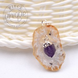 Pendentif Agate pointe Améthyste 1