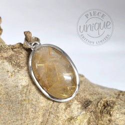 Pendentif Quartz Rutile serti argent 2