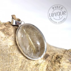 Pendentif Quartz Rutile serti argent 3