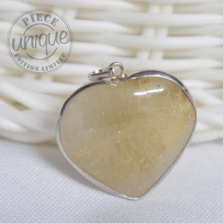Pendentif Cœur Cristal Rutile