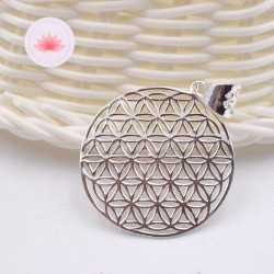 Pendentif Fleur De Vie en argent 4cm