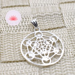 Pendentif Cube de Métatron argent