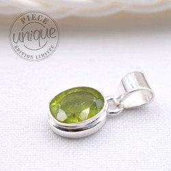 Colgante Peridoto facetado plata 2