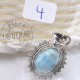 Pendentif Larimar argent baroque 4