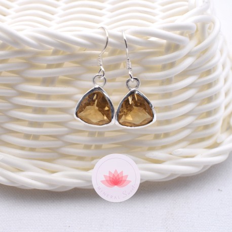 Boucle d'oreille Citrine et argent 2