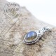 Pendentif Labradorite Argent Feuille 2