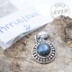 Pendentif Labradorite argent rond 2