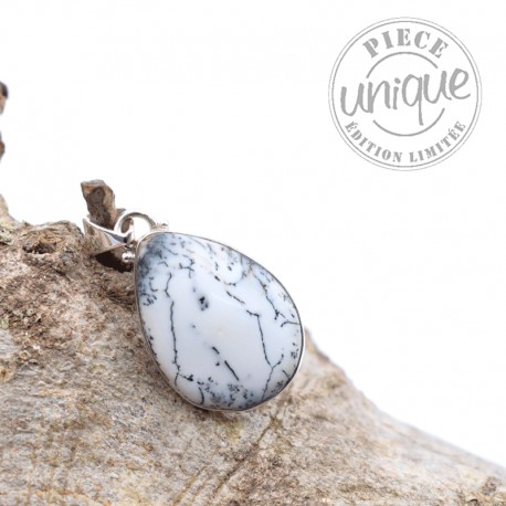 Pendentif Opale Dendritique argent 3