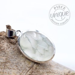 Pendentif Préhnite argent 1