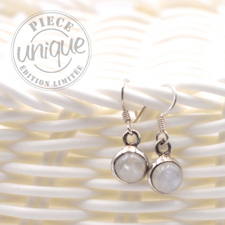 Boucle d'oreille Pierre de Lune argent 3