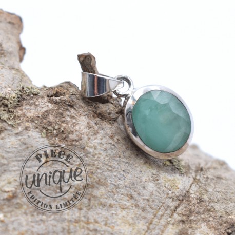 Pendentif Émeraude argent 2