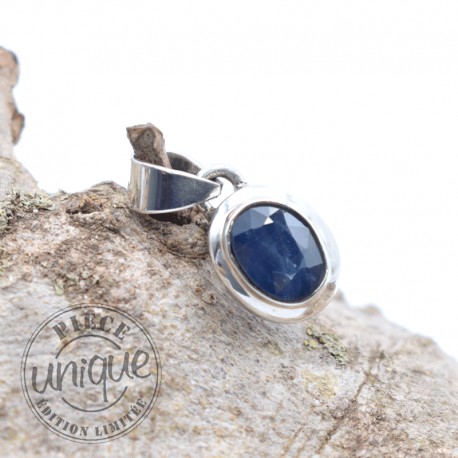 Pendentif Cyanite facetée argent 1