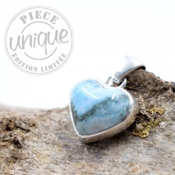 Pendentif coeur Larimar argent 1