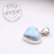 Pendentif coeur Larimar argent 2