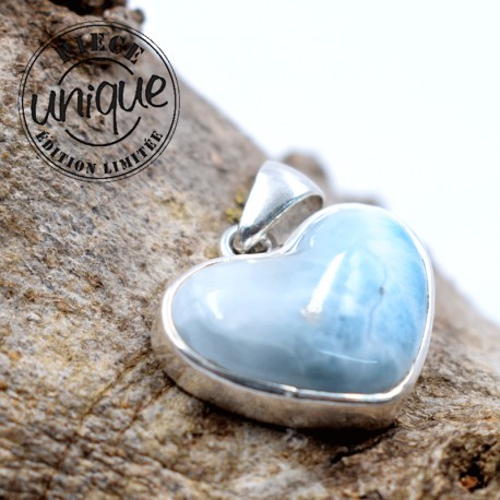 Pendentif coeur Larimar argent 3