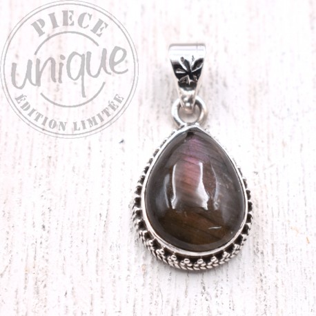Pendentif Labradorite Violette Argent 2