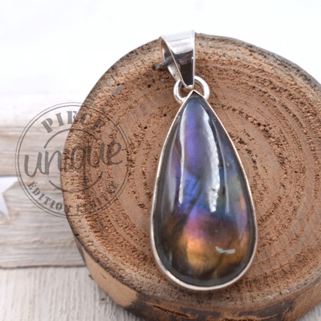 Pendentif Labradorite Violette argent 3